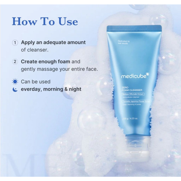 Medicube Zero Foam Cleanser Melissa Officinalus & Camellia Japonica Extract - Picture 4 of 11